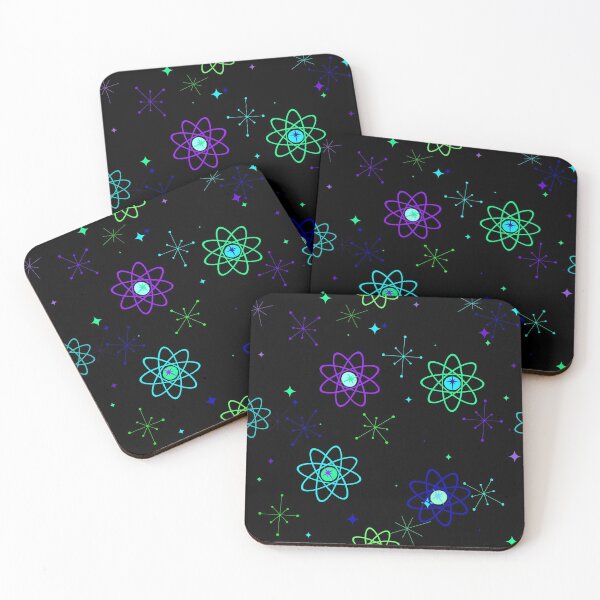 Item preview, Atomic Retro Neon Atoms and Starbursts designed and sold by thepeachypinup.