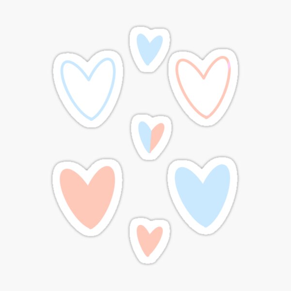 Item preview, Peach and Light Blue Hearts designed and sold by CPArtStudios.