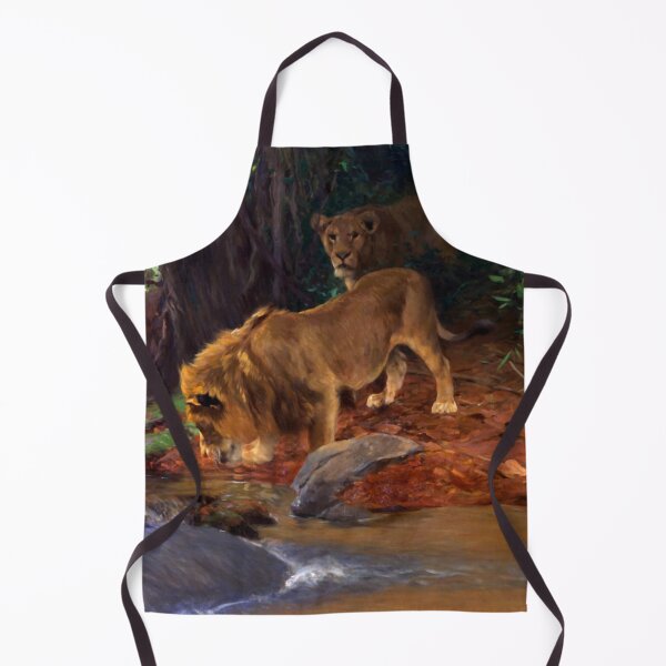 Item preview, Lions at the Jungle Stream by Wilhelm Kuhnert designed and sold by academic-art.