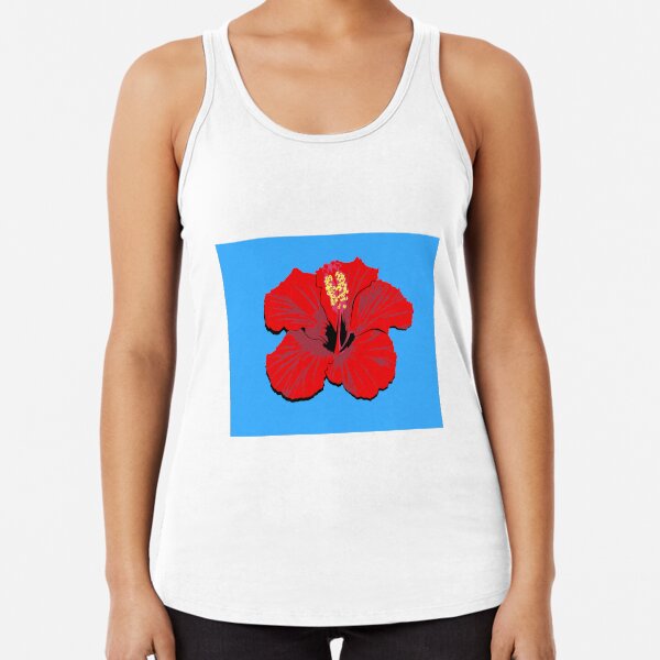 Hibiscus, Cut paper on board, 20 x 15, 2014 Racerback Tank Top