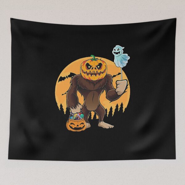 Item preview, Bigfoot Halloween Pumpkin Head Sasquatch Candy Bucket designed and sold by Jorden-Trend.