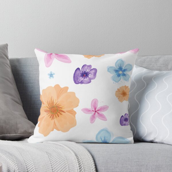 Item preview, Colorful Flower Pattern - Pink Purple Blue Orange Flowers designed and sold by Amandine BASSET.