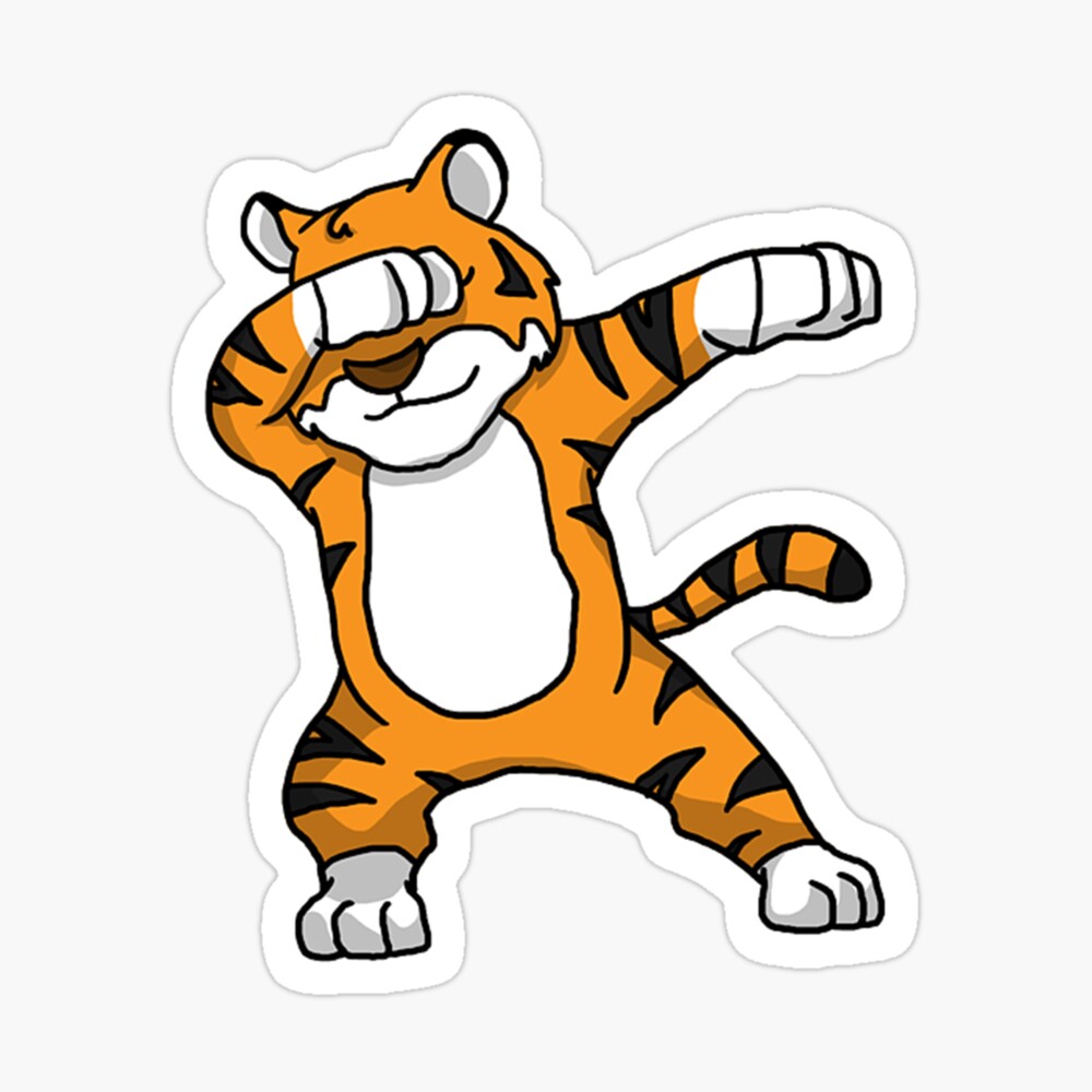 Dancing Tiger Cartoon Graphic T-Shirt Stickers