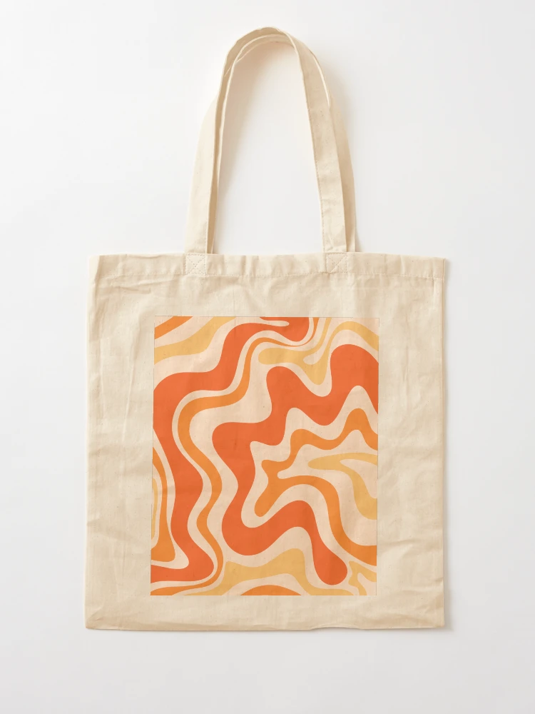 Tangerine Liquid Swirl Retro Modern Abstract Pattern