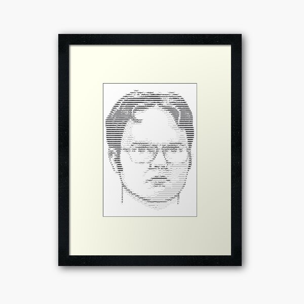 Pam's ASCII Art Project Dwight Schrute Face Poster Framed Art Print