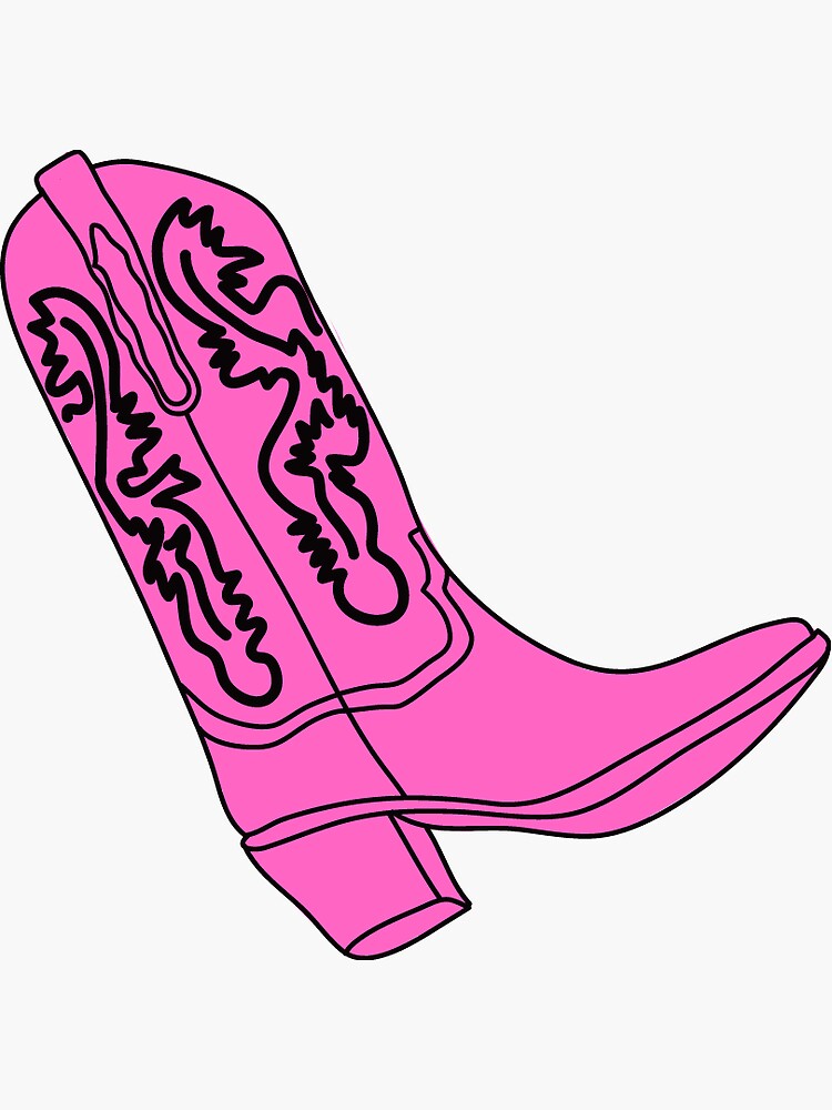 Pink Cowboy Boots Sticker For Sale By Wacktackdesigns Redbubble 4129