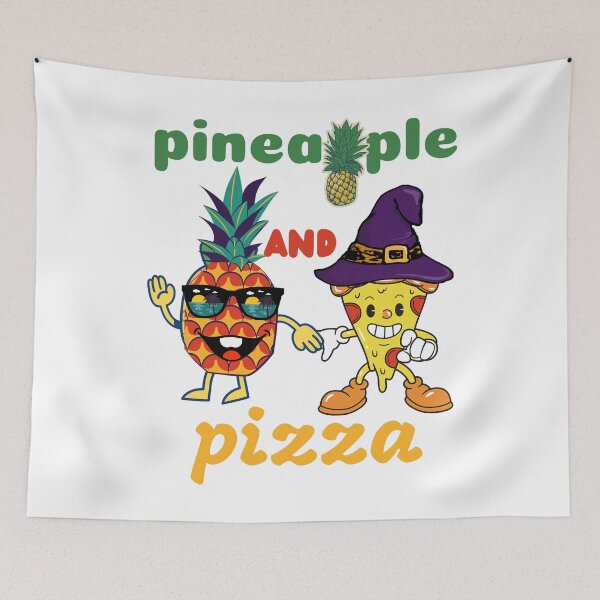 Item preview,  pineapple and pizza designed and sold by Eman4design.