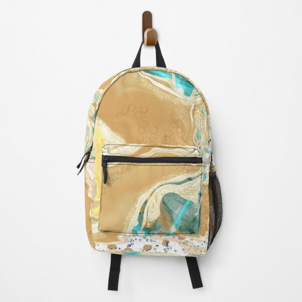 Item preview, Golden Teal Abstract Ink Pattern designed and sold by Canineinspired.