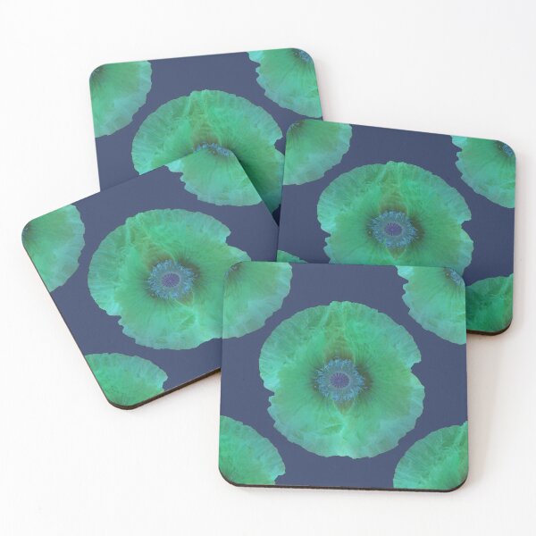 Item preview, neon effect poppies blue black ground green effect designed and sold by KABFA Designs.