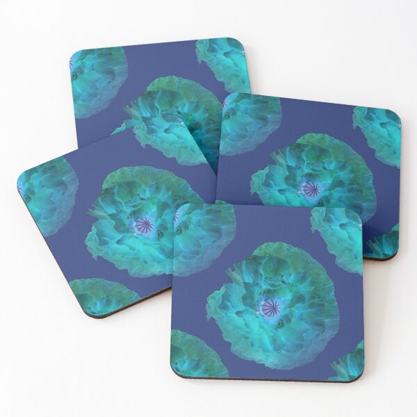 Item preview, Two neon mixed blue effect poppies designed and sold by KABFA Designs.