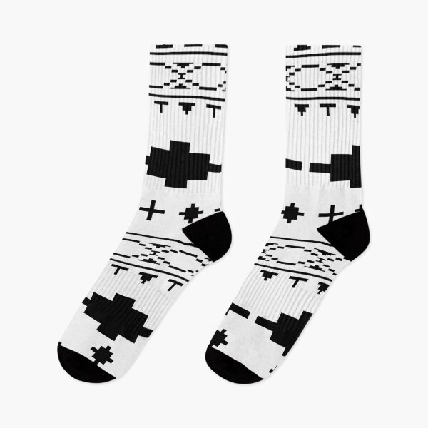 Artikelvorschau, Pixel Aztec Monochrom entworfen und verkauft von ArashiiGames.