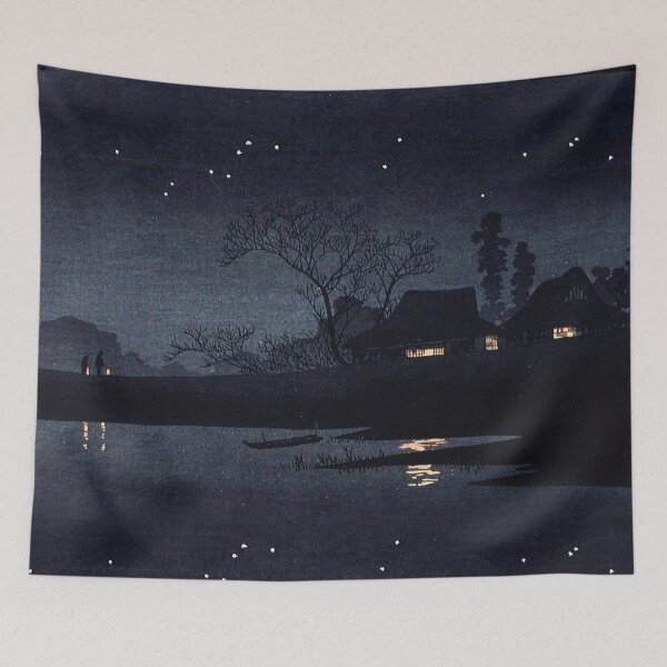 Item preview, Japanese Woodblock Art Starry Night (ca.1926–1927) by Hiroaki Takahashi designed and sold by Designedbysm.