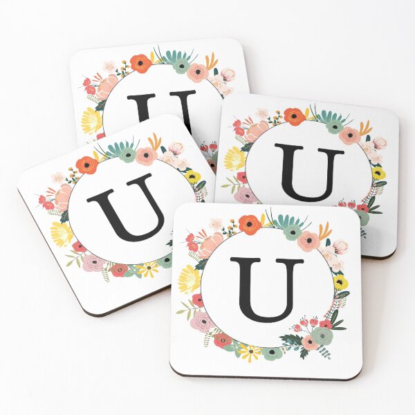 Item preview, Letter U Monogram with Flowers designed and sold by ShirleyDee.