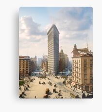 Flat Iron in New York City, ca 1903 colorized Metal Print