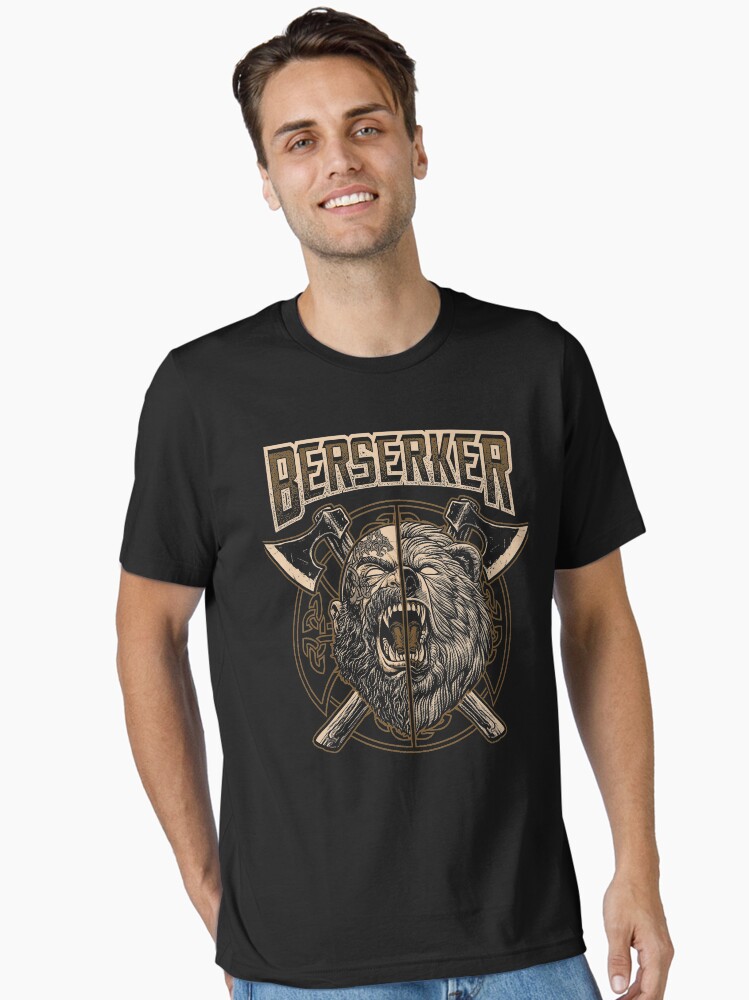 Men Warrior Berserker Bear Birthday T Shirt