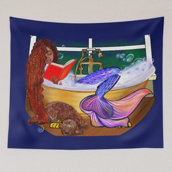 Item preview, Bookish Bookworm Mermaid Reading books - introvert soft life cottage core cozy vibes  designed and sold by Artonmytee.