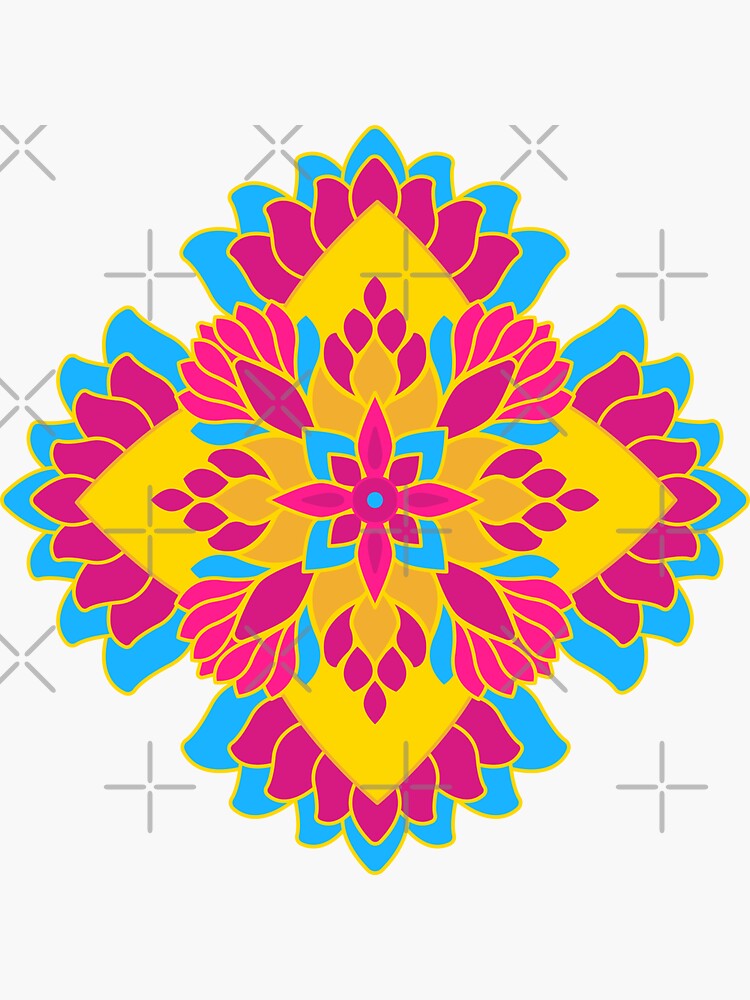 Pansexual Pride Lily Lotus Mandala Sticker For Sale By Siren Cedes