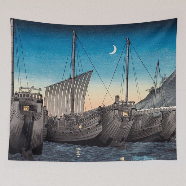Item preview, Japanese Woodblock Art Junks in Inatori Bay, Izu (1926) by Hiroaki Takahashi designed and sold by Designedbysm.