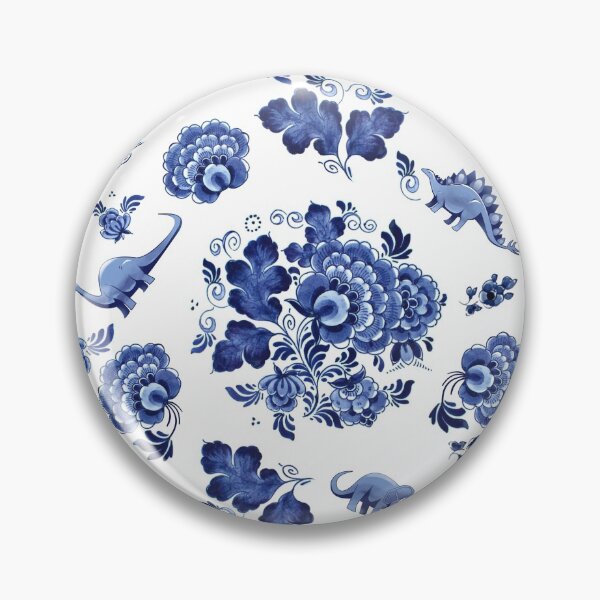 Item preview, Blue Floral with Dinosaurs designed and sold by Bethany Gustafson.