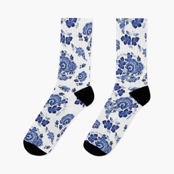 Item preview, Blue Floral with Dinosaurs designed and sold by Bethany Gustafson.