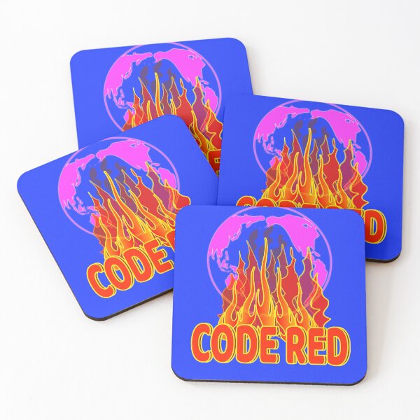 Item preview, Code Red Global Warming with blue background designed and sold by EdwardMonet.
