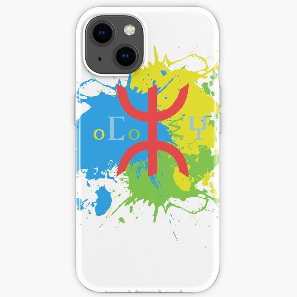 T-shirt d'Amazigh Flag Splash Art Design Coque souple iPhone