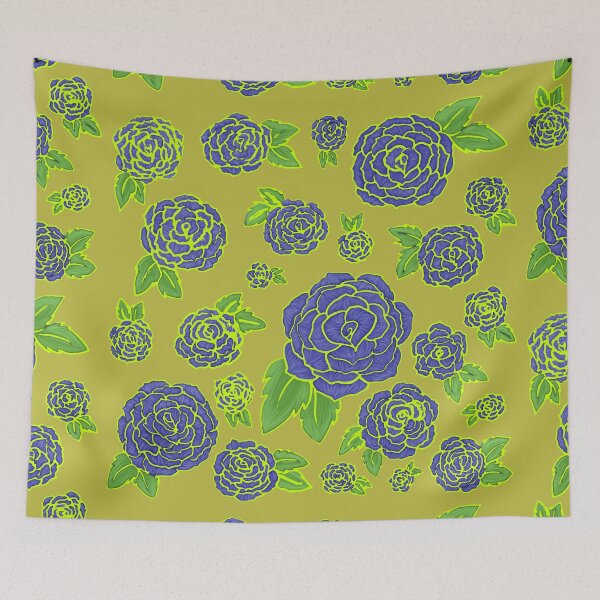 Artikelvorschau, Blaue Blumen Y3 entworfen und verkauft von Liz Redbrake.