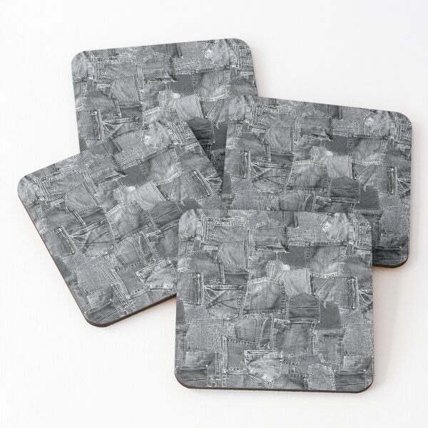 Item preview, Grey Denim Jeans Pocket Patchwork Design designed and sold by sosweet.