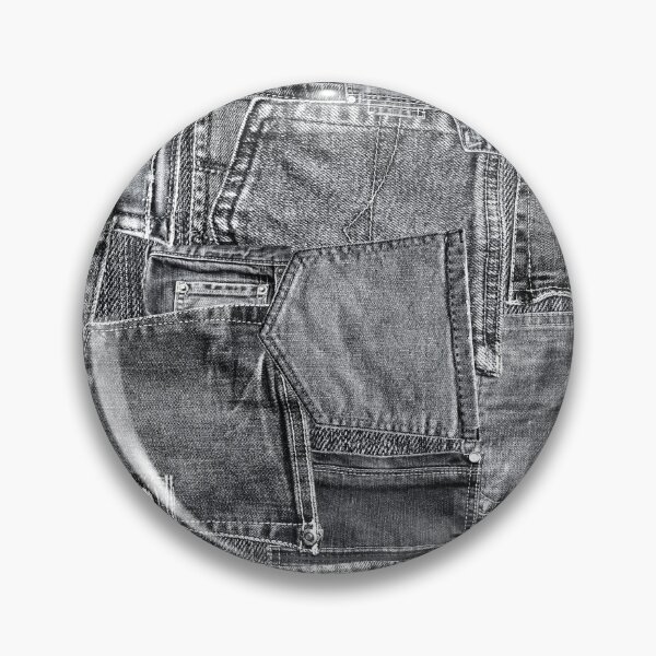 Item preview, Grey Denim Jeans Pocket Patchwork Design designed and sold by sosweet.
