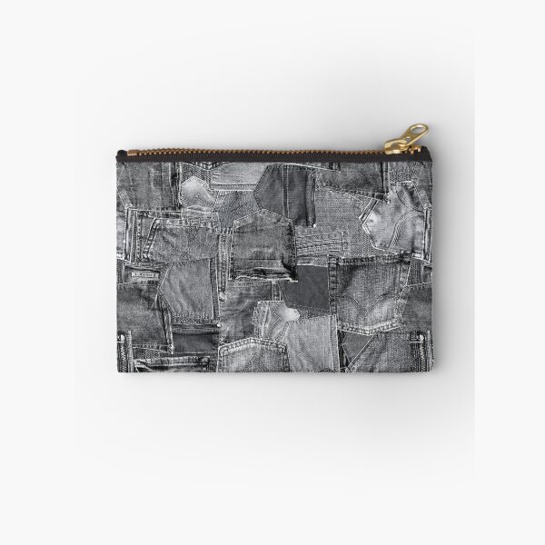 Item preview, Grey Denim Jeans Pocket Patchwork Design designed and sold by sosweet.