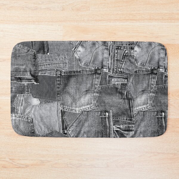 Item preview, Grey Denim Jeans Pocket Patchwork Design designed and sold by sosweet.