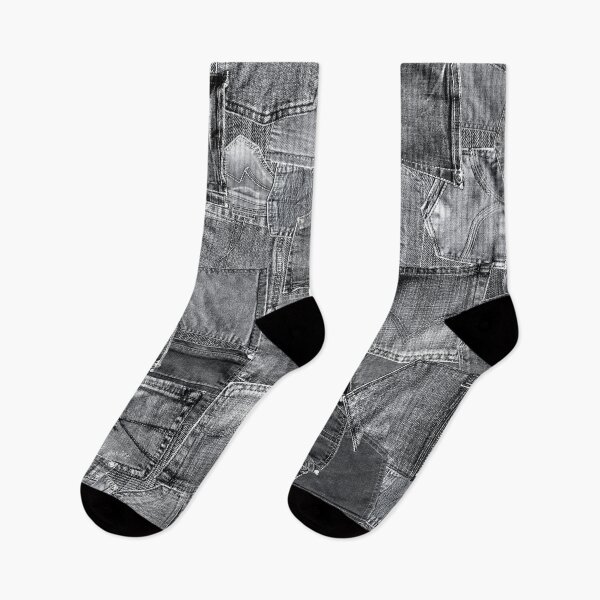 Item preview, Grey Denim Jeans Pocket Patchwork Design designed and sold by sosweet.