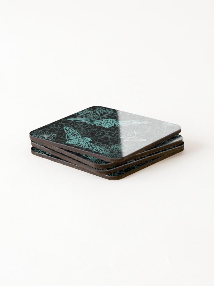 Thumbnail 4 of 5, Coasters (Set of 4), Geometric Insect Pattern Design designed and sold by ShaireProd.