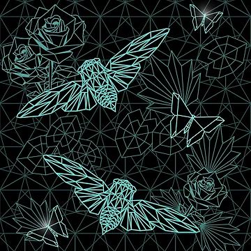 Artwork thumbnail, Geometric Insect Pattern Design by ShaireProd