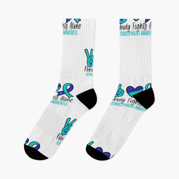 Item preview, Blue Nobody fights alone, peace, love, cure hydrocephalus awareness- hydrocephalus awareness  designed and sold by Designs Of all kinds.