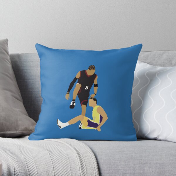 Allen Iverson Steps Over Tyronn Lue Throw Pillow