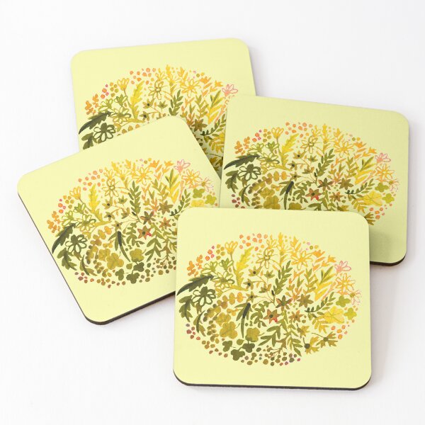 Item preview, Yellow green floral pattern designed and sold by Lemontreeart63.