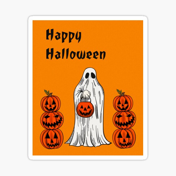 Happy Halloween Ghost Sticker