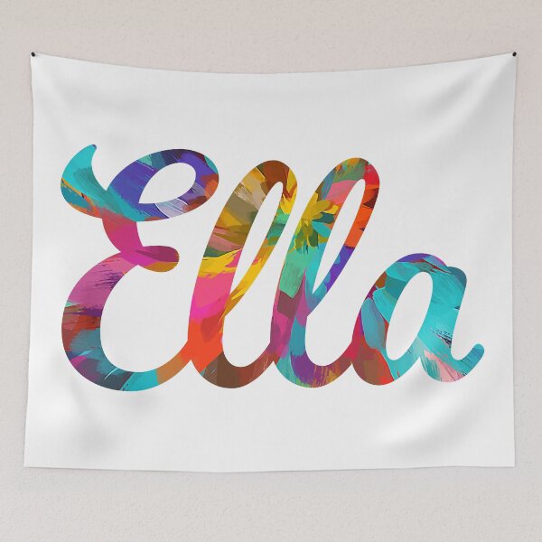 Item preview, Ella abstract painting girl's name designed and sold by ComicKitsch.