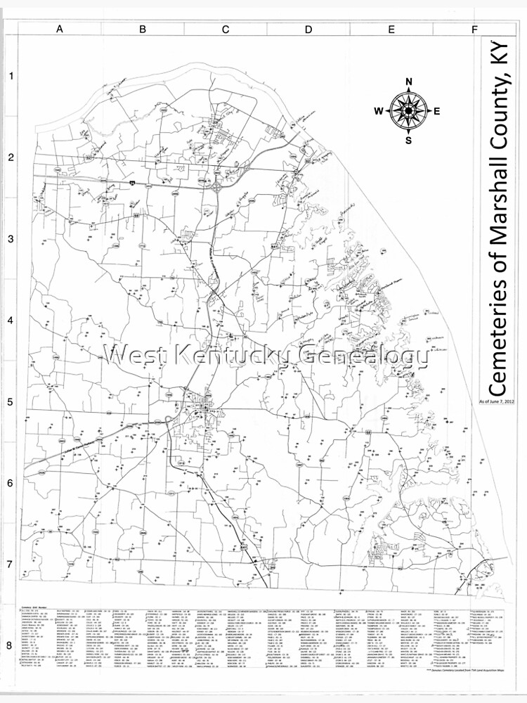 "2012 MARSHALL COUNTY, KENTUCKY CEMETERY MAP" Poster for Sale by