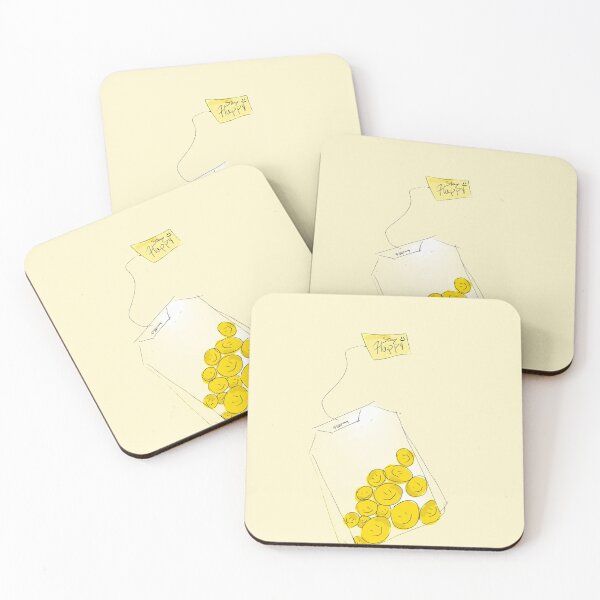 Item preview, Happy Tea bag yel designed and sold by Gracie_Designs.