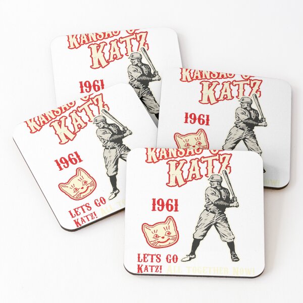 Item preview, KANSAS CITY KATZ VINTAGE BASEBALL SHIRT AND STICKER  designed and sold by PeloGoat.