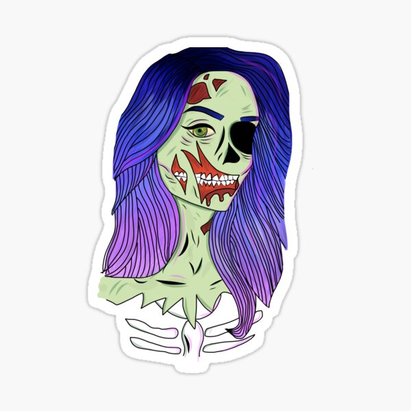 Half Skull Stickers Redbubble