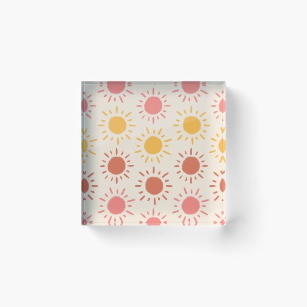 Item preview, Autumn Retro Sun Pattern - Blush Yellow Terracotta Palette designed and sold by illocharm.