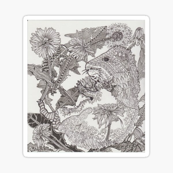 Guinea Pig in Dandelions Sticker