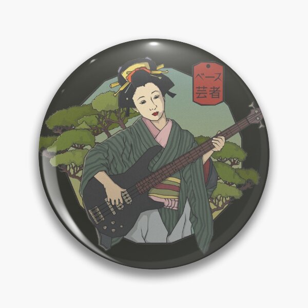 Item preview, Japanese Geisha Musician Lady Bass Guitar Player Vintage Style designed and sold by MythoCulture.