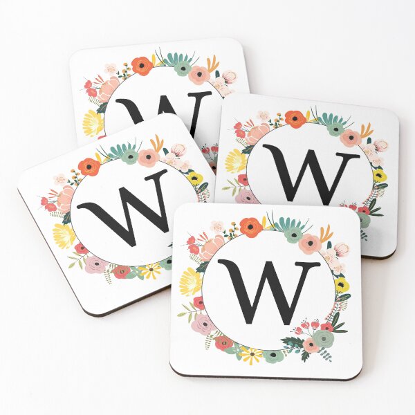 Item preview, Letter W Monogram with Flowers designed and sold by ShirleyDee.