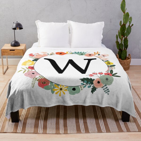 Item preview, Letter W Monogram with Flowers designed and sold by ShirleyDee.