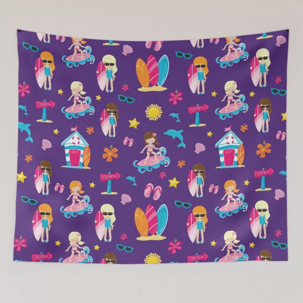 Item preview, Kawaii Surfer girl Pattern designed and sold by TamGustam.
