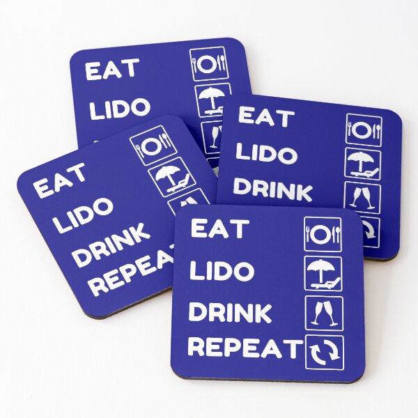 Item preview, Eat Lido Drink Repeat (white) cruise ship designed and sold by GuwdTCo.